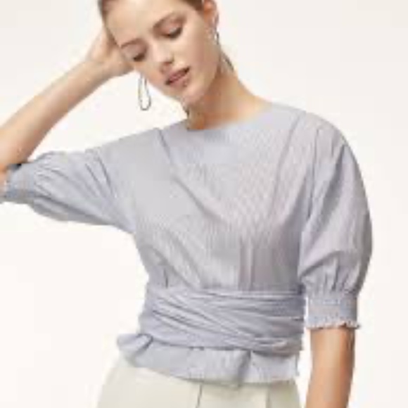 Aritzia Babaton Thenardier Blouse - Blue/White stripes - PRICE DROP - Picture 2 of 4
